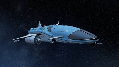 3D CG rendering of space ship clipart