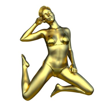 kadın heykelinin 3D cg işleme