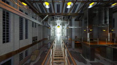 Kalıntıları fabrika 3d Cg render