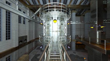 Kalıntıları fabrika 3d Cg render