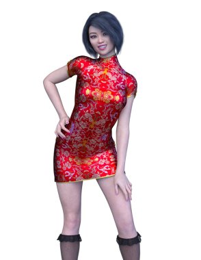 3D cg işleme bir kostüm kız