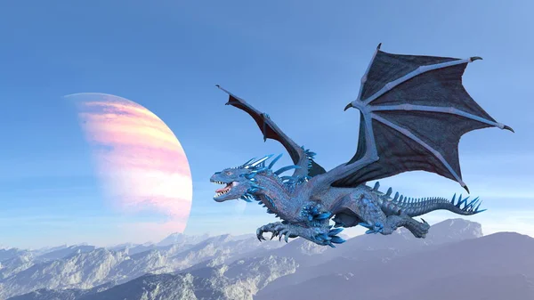 Renderização Flying Dragon — Fotografia de Stock