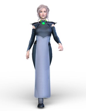 3D cg işleme bir kostüm kız