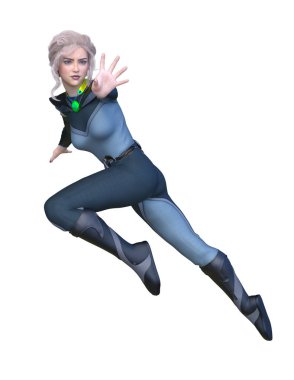 3D cg işleme bir kostüm kız