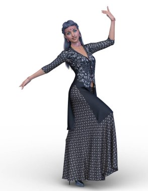 3D cg işleme bir kostüm kız