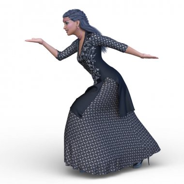 3D cg işleme bir kostüm kız