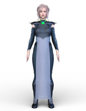 3D cg işleme bir kostüm kız