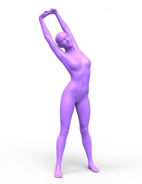 Pembe kadının 3d Cg render