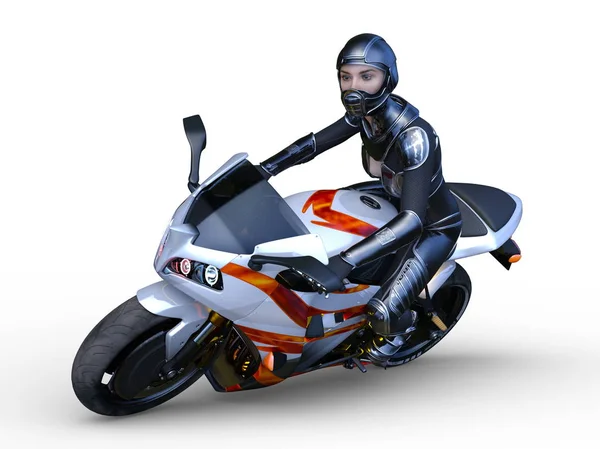 Rendering Biker — Stockfoto