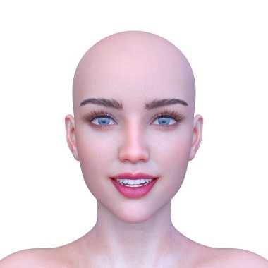 Kadının yüzünün 3d Cg render