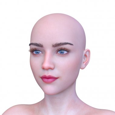 Kadının yüzünün 3d Cg render