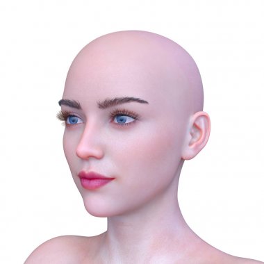 Kadının yüzünün 3d Cg render