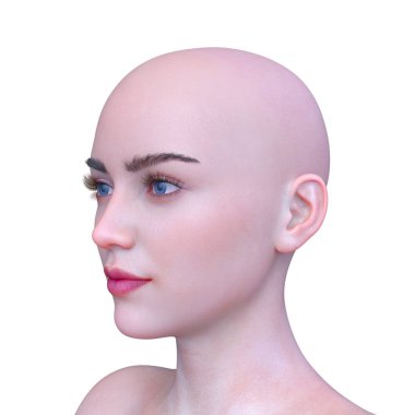 Kadının yüzünün 3d Cg render