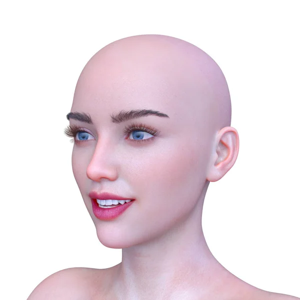 女性の顔の3D Cgレンダリング — ストック写真