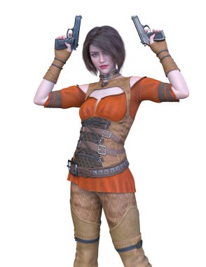 3D cg işleme bir kostüm kız