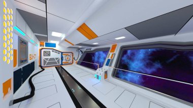 Uzay istasyonunun 3d cg görüntülemesi