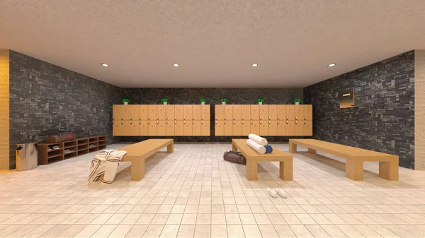 Rendering Locker Room — Stock Photo, Image