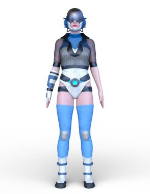 3D cg işleme bir kostüm kız