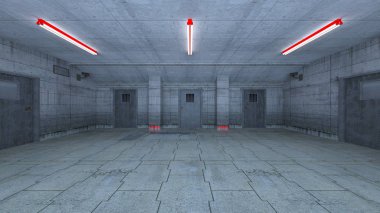 Beton binanın 3d Cg render