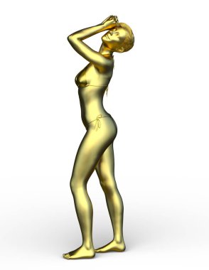 kadın heykelinin 3D cg işleme