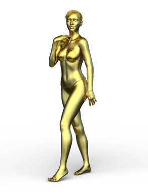 kadın heykelinin 3D cg işleme