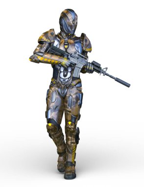 Siber adam 3D cg render