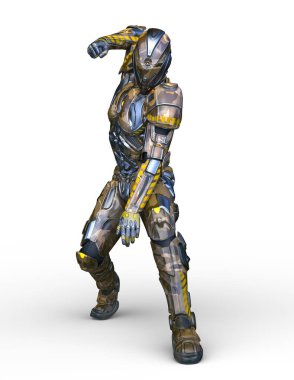 Siber adam 3D cg render