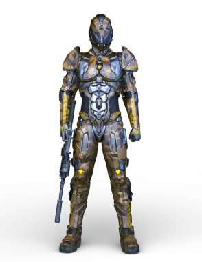 Siber adam 3D cg render