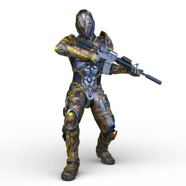 Siber adam 3D cg render