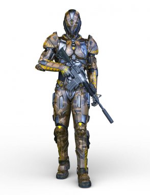 Siber adam 3D cg render