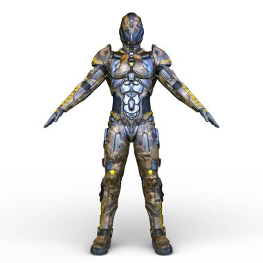 Siber adam 3D cg render