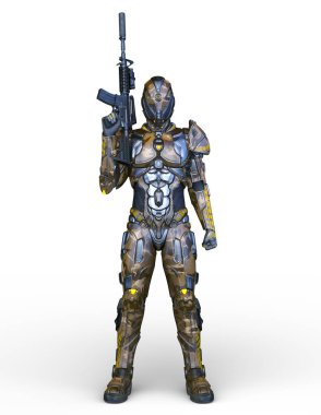 Siber adam 3D cg render