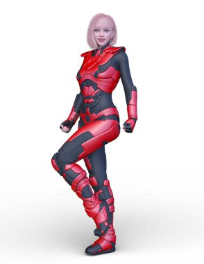 3D cg işleme bir kostüm kız