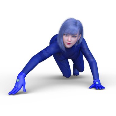 3D cg işleme bir kostüm kız