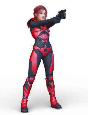 3D cg işleme bir kostüm kız