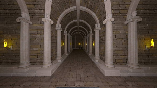 3D CG рендеринг древних руин
