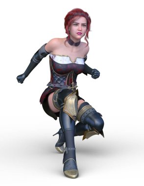 3D cg işleme bir kostüm kız