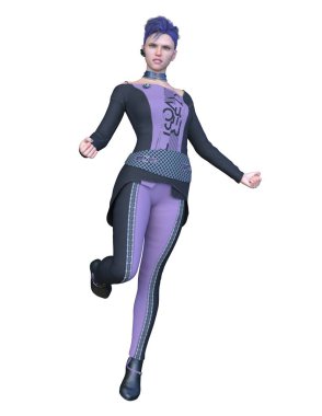 3D cg işleme bir kostüm kız