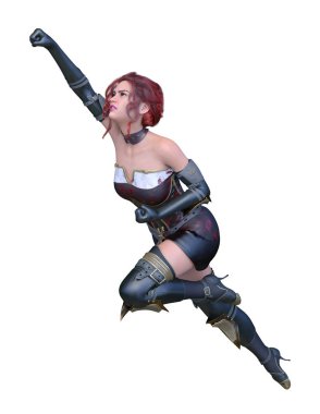 3D cg işleme bir kostüm kız