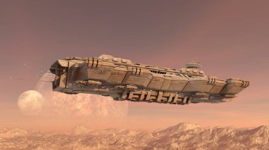 uzay gemisi 3D cg render. Bu görüntü bir şekilde döşenmiş tarafından Nasa unsurları.