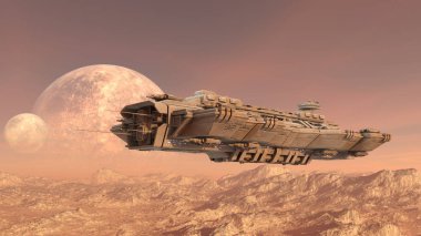 uzay gemisi 3D cg render. Bu görüntü bir şekilde döşenmiş tarafından Nasa unsurları.