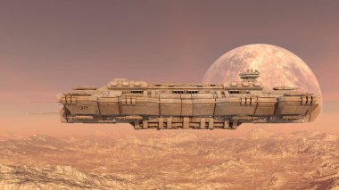 uzay gemisi 3D cg render. Bu görüntü bir şekilde döşenmiş tarafından Nasa unsurları.