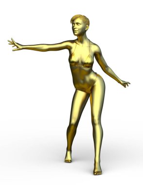 kadın heykelinin 3D cg işleme