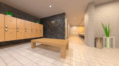 soyunma odasında 3d cg render