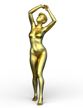 kadın heykelinin 3D cg işleme