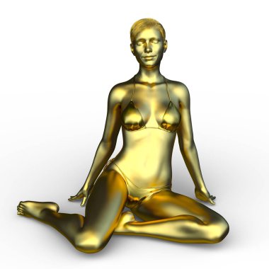 kadın heykelinin 3D cg işleme