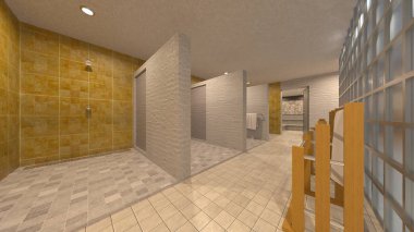 soyunma odasında 3d cg render