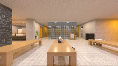 soyunma odasında 3d cg render