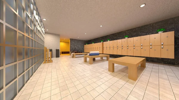 Rendering Van Kleedkamer — Stockfoto