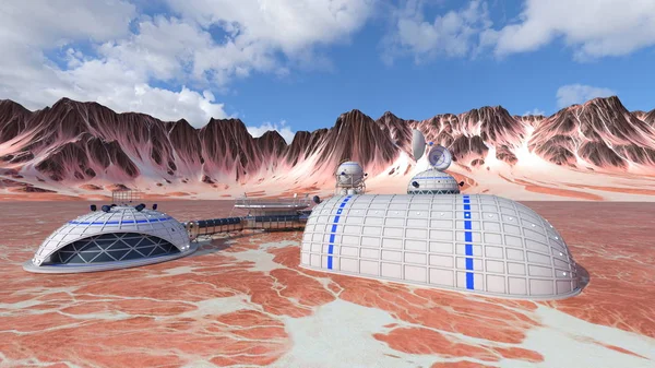 3D CG rendering of Space lab